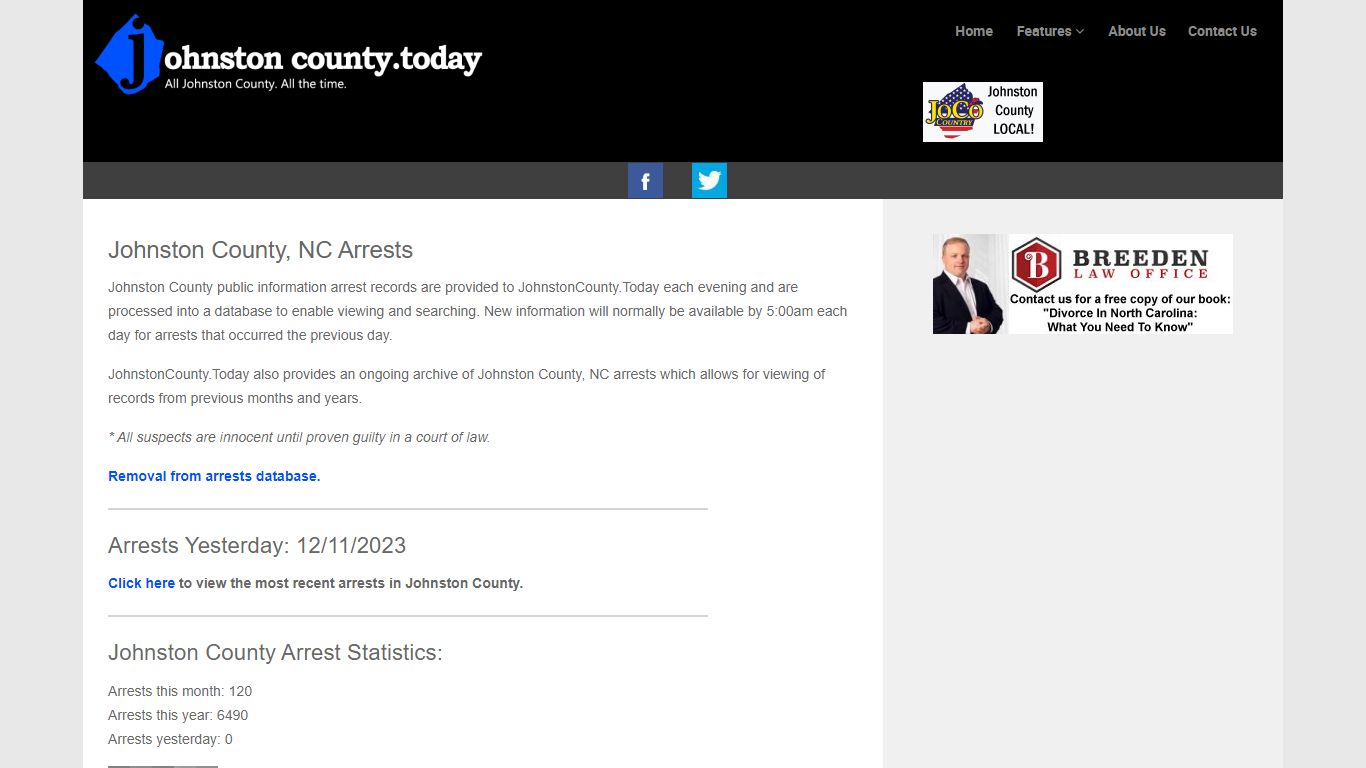 Johnston County, NC Arrests - Identity Digital
